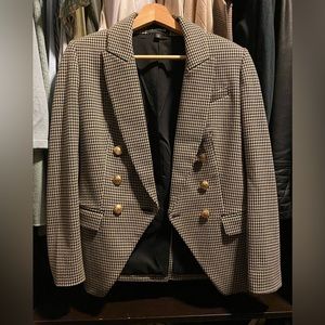 Oversized houndstooth blazer